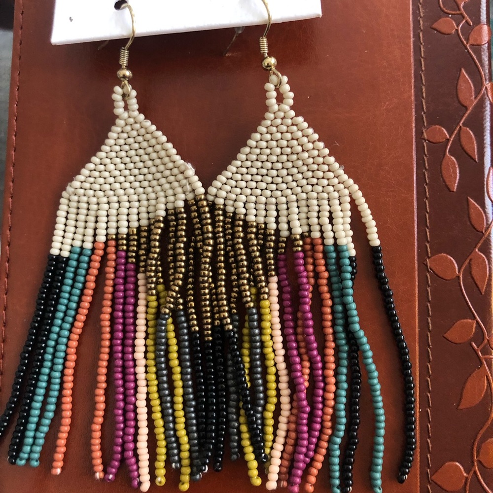 NWT Ink+Alloy handmade seed earrings